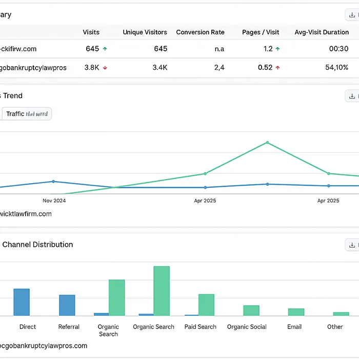 SEMrush Keyword Gap Tool Example
